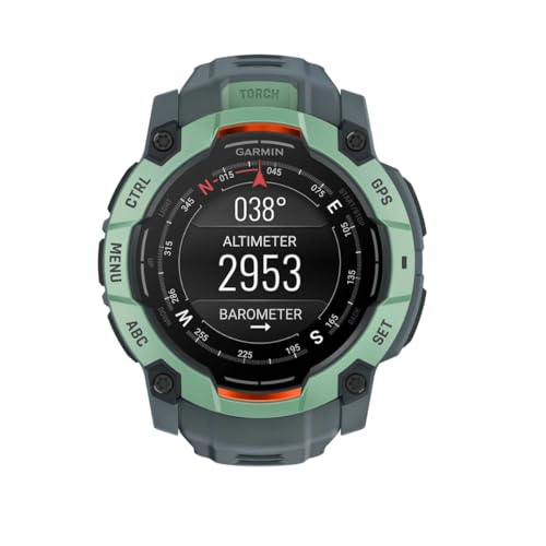 Garmin Instinct® 3 50mm, AMOLED Display, Rugged Outdoor GPS Smartwatch, Metal-Reinforced Bezel, Built-in Flashlight, Up to 18 Days of Battery Life, Neo Tropic/Twilight