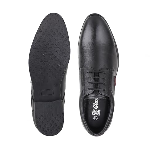 Red Chief Low Ankle Formal Derby Shoes for Men | Black UK06