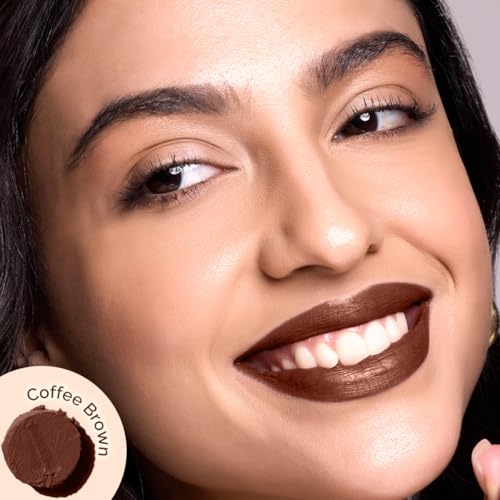 Mamaearth Luxe Matte Long Stay Lipstick with Passion Fruit Oil & Vitamin E -2g | Coffee Brown 16 Hour Long Stay | High Impact Color | Made Safe Certified