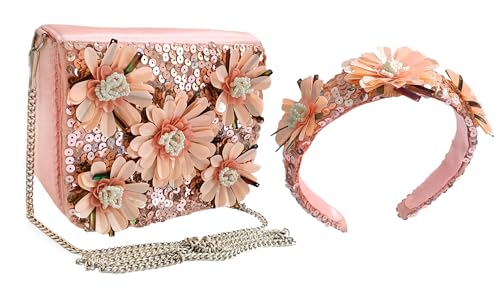 DUCHESS Kids Style Essentials Sling Bag and Hairband Pair (Peach)