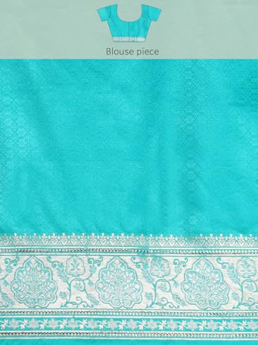 MOHEY Blue Art Silk Zari Weaved Saree for Women