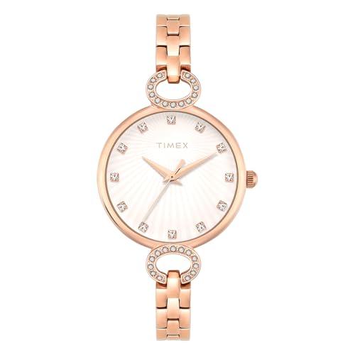 TIMEX White Round Dial Analog Women's Watch - TWEL22701