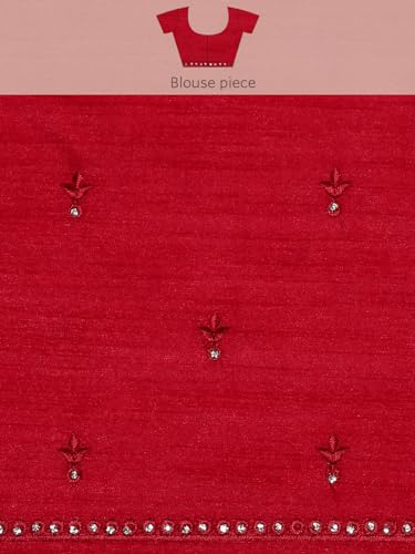 Kalyan Silks Women's Art Silk Full Of Maroon Shaded Sequence Fancy Saree With Plain Blouse