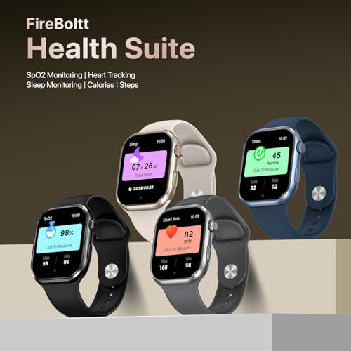 Fire-Boltt Brillia Smart Watch 2.02” Super AMOLED Display, Bluetooth Calling, SpO2, Heart Rate Monitor, 120+ Sports Modes, Fitness Tracker, Voice Assistant, Smart Watch for Man & Women– Blue