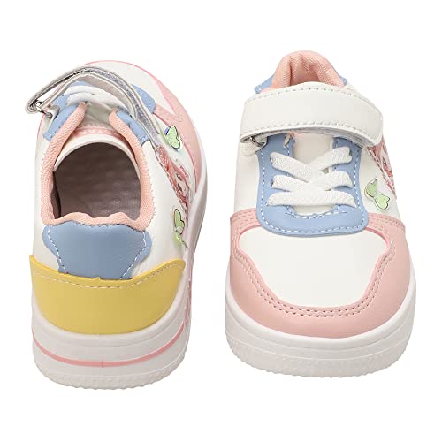 Hopscotch Girls PU Applique Sneakers in Pink Color, UK:1.5 (FAQ-4329120)