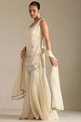 Soch Women's Viscose Salwar Suit Set (OWS5CD21905_Cream