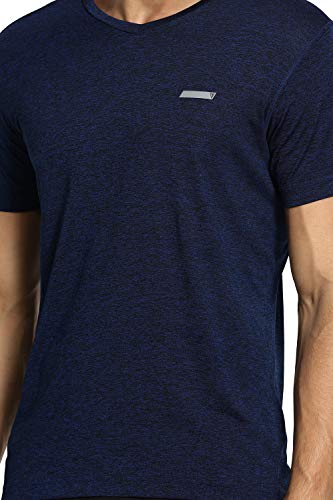 Van Heusen Performance Men T-Shirt - 100% Polyester - Swift Dry, Anti Microbial, V-Neck_61001_Navy_M