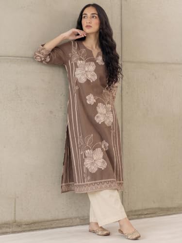 Varanga The Espresso Bloom Pure Silk Festive Women's Kurta Set