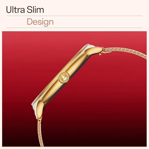 Boat Chrome Iris Fashion Smart Watch for Women - Elegant Ultra-Sleek Dial, Light-Weight Metal Body, 1.32" AMOLED Display, 1000 Nits, AOD, Female Wellness Tracking Watch for Woman (Metal Gold)