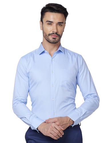 Park Avenue Slim Fit Striped Medium Blue Shirt
