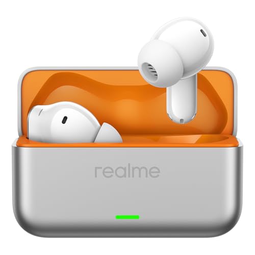 realme Buds T500 Pro TWS Earbuds with 12.4mm Drivers, Upto 50dB ANC,3D Spatial Audio, 56H Playtime, AI ENC, IP55 Rating, and 45ms Low Latency BT 6.1 (Orange Mint)