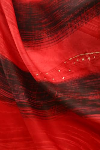 Taneira Women Multicolored Pure Silk Hand Painted Saree with Unstitched Blouse Piece (SHH08D00046-Multicolour)