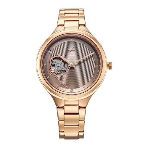 Fastrack Women Automatics 2.0 Beige Dial Stainless Steel Strap Analog Watch