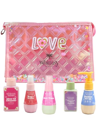 Whimsy Beauty Kids Body Care Gift Set | Moisturizer, Body Wash, Face Cleanser, Rose Water & Sunscreen | Non-Toxic Skincare Kit for Girls & Pre-Teens | Birthday Return Gift (Pack of 5)