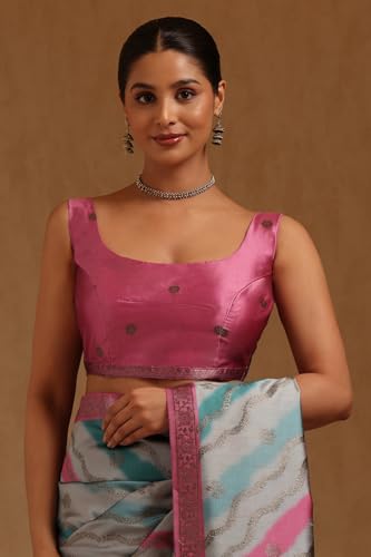 Soch Womens Onion Pink Tussar Woven Design Saree