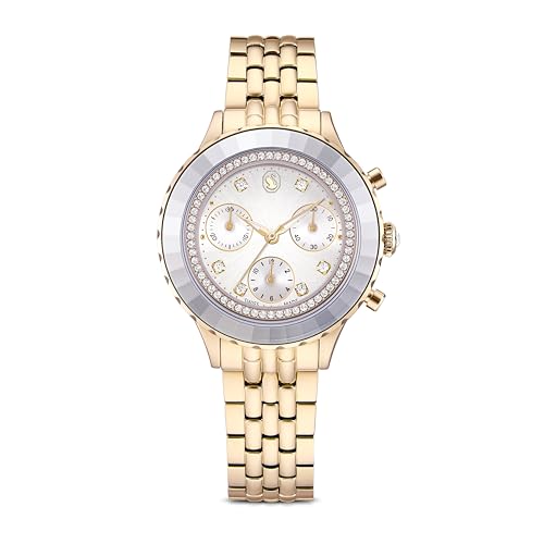 Swarovski Octea Chrono Watch, Swiss Made, Metal Bracelet, Gold Tone, Champagne Gold-Tone Finish