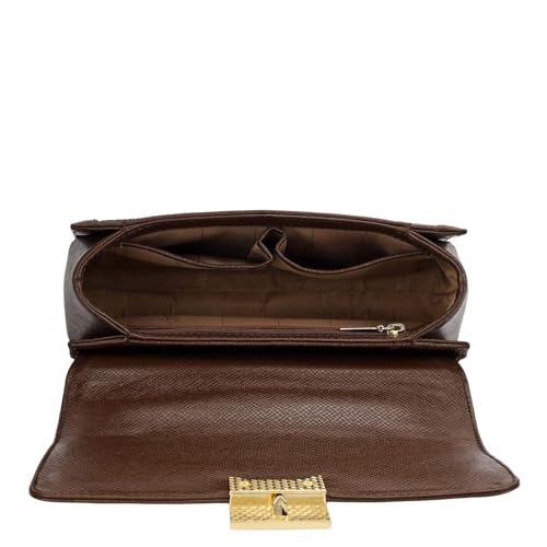 Da Milano Leather Shoulder Bag for Women - Brown (01607OL)
