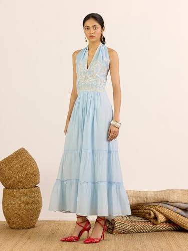 Aarke Ritu Kumar Pink Nilambiri Solid Long Dress