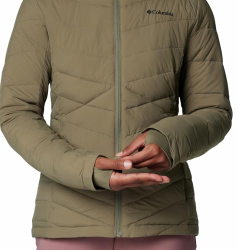 Columbia Womens Joy Peak II Hooded Jacket, Stone Green, XXL