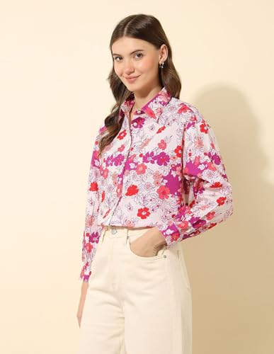 U.S. POLO ASSN. Relaxed Fit Floral Printed Shirt (UWSS25SHT188_Multi-Colour_S)