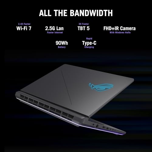 ASUS ROG Strix G16 (2025) Gaming Laptop, 16” ROG Nebula 16:10 2.5K 240Hz/3ms, NVIDIA® GeForce RTX™ 5070 Ti, Intel® Core™ Ultra 9 Processor 275HX, 32GB DDR5, 1TB SSD, Wi-Fi 7, Win11 Home, G615LR-AS96