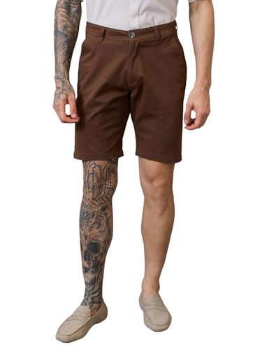 Giordano Men Brown Cotton Slim Fit Mid-Rise Cargo Shorts