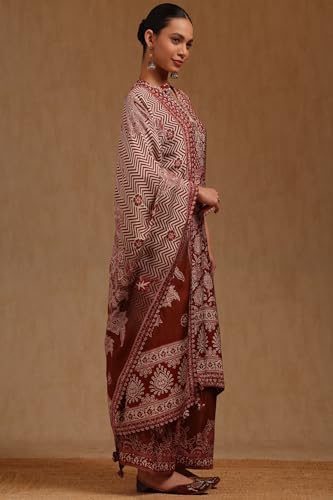 Soch Women's Muslin Salwar Suit Set (EWA5CD22079_Rust