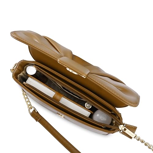 Fastrack Soft-Pleated Sling Bag with Metal Chain Accents | Faux-Leather Women's Handbags | Sling for Casual Carry