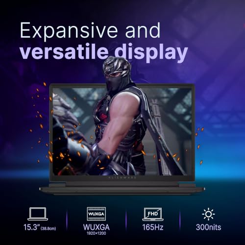 Dell Alienware 15 Gaming Laptop, AMD Ryzen R7 260 Processor, NVIDIA GeForce RTX 5050 8 GB GDDR7, 16GB:512GB SSD, 15.3" WUXGA 165Hz 300 nits Display, Alienware Backlit Keyboard, Win 11 + MSO'24, 2.25kg
