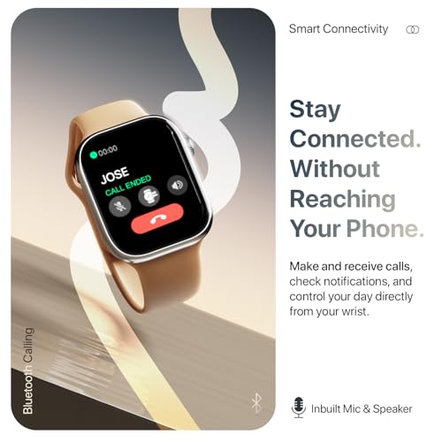 Fire-Boltt Ninja X Ring Smart Watch with 1.96” Large Display, Bluetooth Calling, Wireless Charging, AI Voice Assistant, 500+ Watch Faces, Health Suite, Smart Watch for Man & Woman – Mocha Mousse