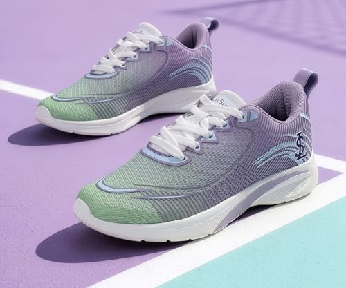 LOUIS STITCH Women’s Berry Purple Lightweight Athleisure Sport Shoes | The Athleisure Series | Ultra-Lightweight Lace-Up Shoes for Women| Perfect for Casual, Gym & Travel Wear | LSLD-AT-RF02-PR | UK-8