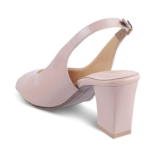 tresmode WHOU Beige Women's Dress Block Heel Sandals in Size 3 UK / 36 EU