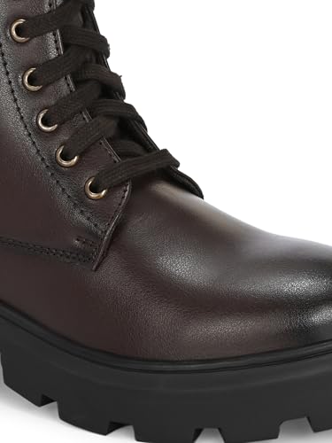 Delize Brown Lightweight Women derby ankle boots with track outsole 67304-37