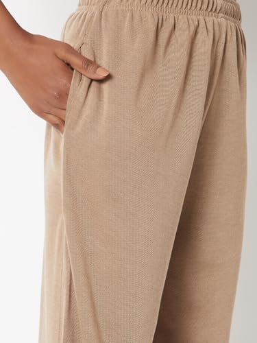 Max Women Knit Palazzos (Beige_L)