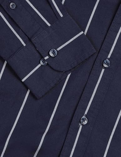 U.S.Polo Association Men's Vertical Striped 135Th Shirt (USSHT3128_Navy_39)