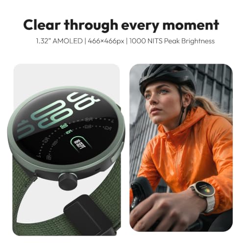 Noise Alt Watch 1 Smart Watch 1.32” AMOLED Display, Built-in GPS, AI Suite, Functional Rotating Crown, 1000NITS Brightness, Upto 14 Days Battery - Chosen Blue