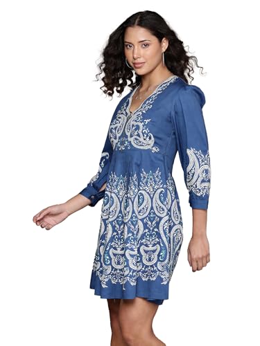 Label RITU KUMAR Blue Fallon Short Dress