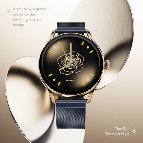 Fire-Boltt Glitz Women Smart Watch with 1.19” AMOLED Display, Bluetooth Calling, Rotating Crown, Always On Display, 1000 Nits Brightness, IP68 Waterproof Deep Navy
