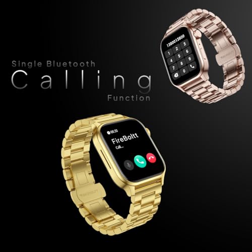 Fire-Boltt Rise Luxe Bluetooth Calling Smart Watch, 1.85”HD Display, AI Outfit Watch Face, 2 Looks in 1 Watch, Extra Straps at ₹99, 120+ Sports Modes, Metal Smartwatch for Men & Women (Gold)