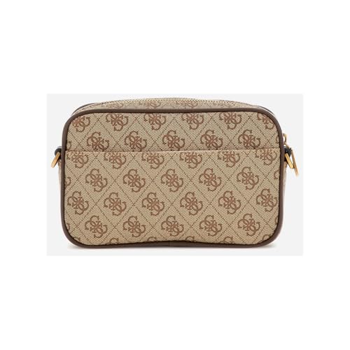 GUESS Men Brown Printed PU Crossbody Bag