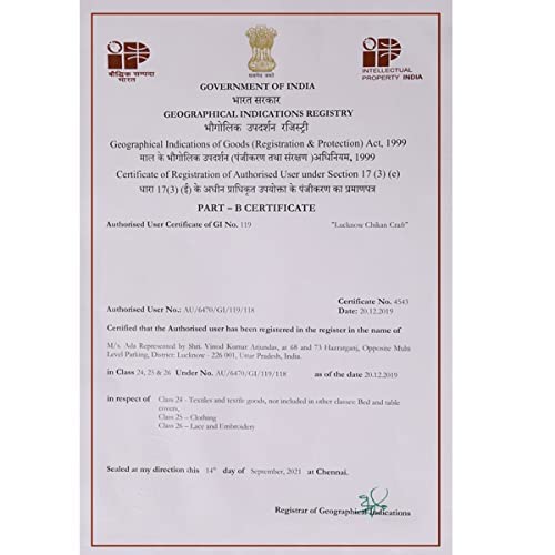 Ada Lucknowi Chikankari Hand Embroidered Straight Black Cotton Regular Fit Kurta Kurti Tunic For Women A188048 (L)