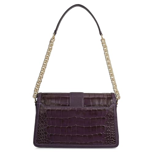 Da Milano Leather Shoulder Bag for Women - Purple (00870OL)