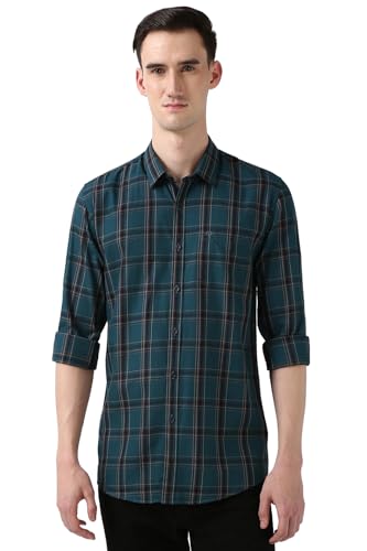 Men Blue Slim Fit Check Shirt