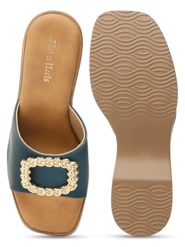 Flat n Heels Womens Blue Pumps FnH 3121-BLU