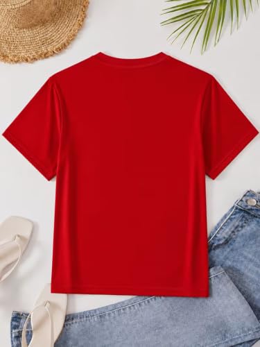Jawdrobe Women's Graphic Printed T-Shirt Soft Cotton Blend Tee for Everyday Style | Oversized Fit Half Sleeve Printed Round Neck T-Shirt for Women (t-Shirt-Panda-red-m)