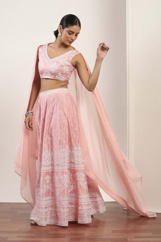 Rangriti Polyester Printed Kalidar Festive Top With Skirt And Dupatta
