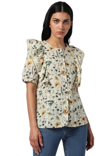 Van Heusen Women's Regular Fit Blouse (Cream)