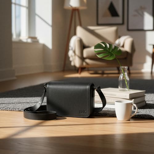 DailyObjects Black Sol Box Sling Crossbody Bag for Women, Girls | Durable Vegan Leather | Stylish Ladies Wallet Purse|Shoulder Handbag | Magnetic Flap Closure & Adjustable Wide Strap