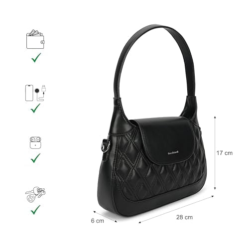 Fastrack Carry Curve Satchel Faux-Leather Women’s Handbag | Quilted Design with Dual Carry Options & Roomy Main Compartment