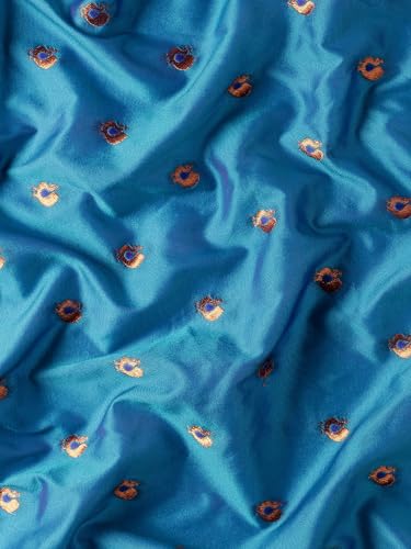 Varkala Silk Sarees Women's Kadiyal Soft Silk Maharani Paithani Saree With Blouse Piece (V262A413-COPR_Rama & Violet)